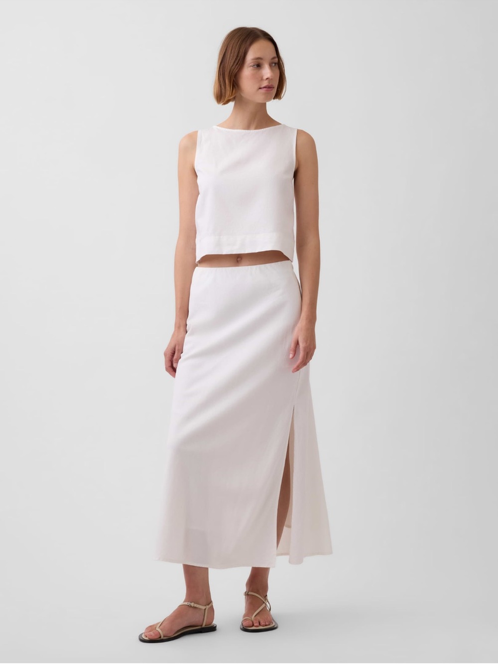 GAP Linen Blend Maxi Slip Skirt NWT